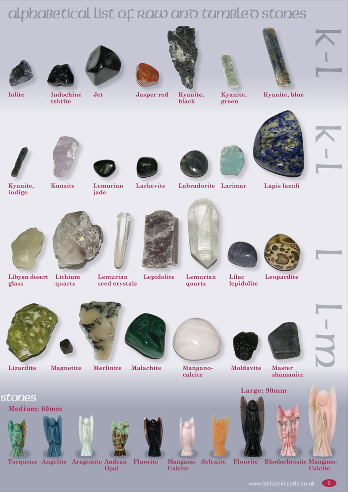 Raw and Tumbled stones from Latitude Imports