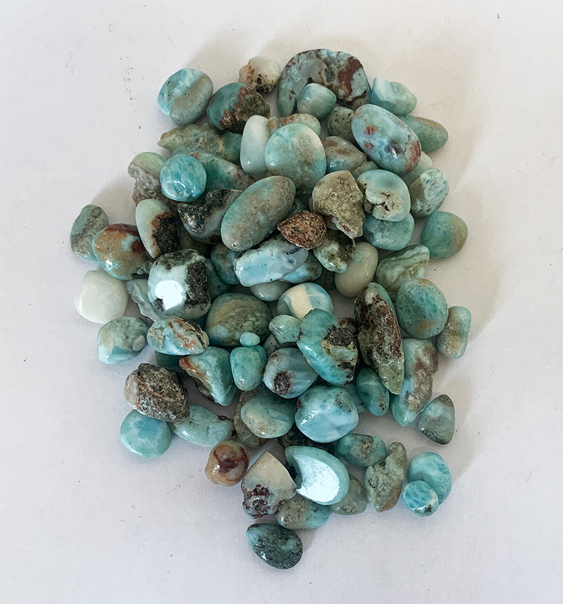 Larimar small tumbled 8-12mm 100g bag