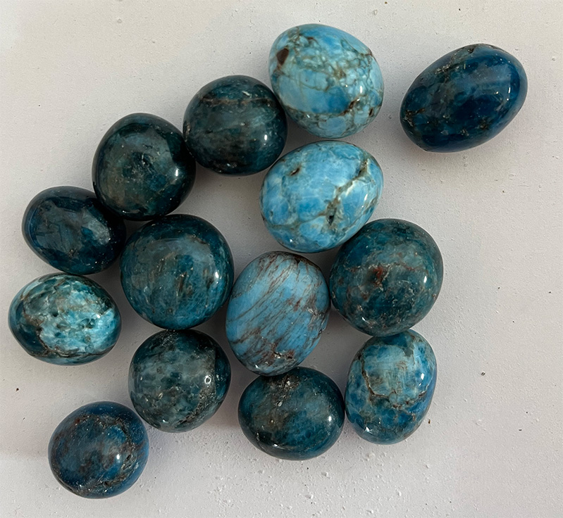 Apatite 200g, bag, blue