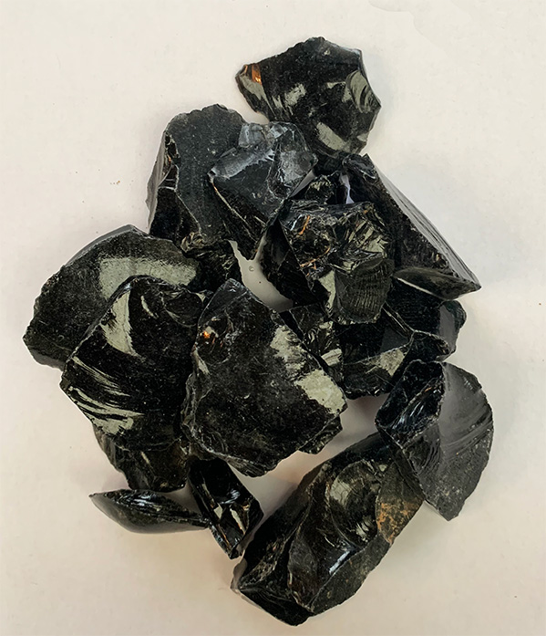 Obsidion, black, rough, 250g..