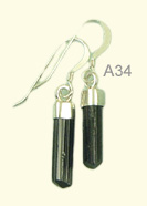 Black Tourmaline ear rings