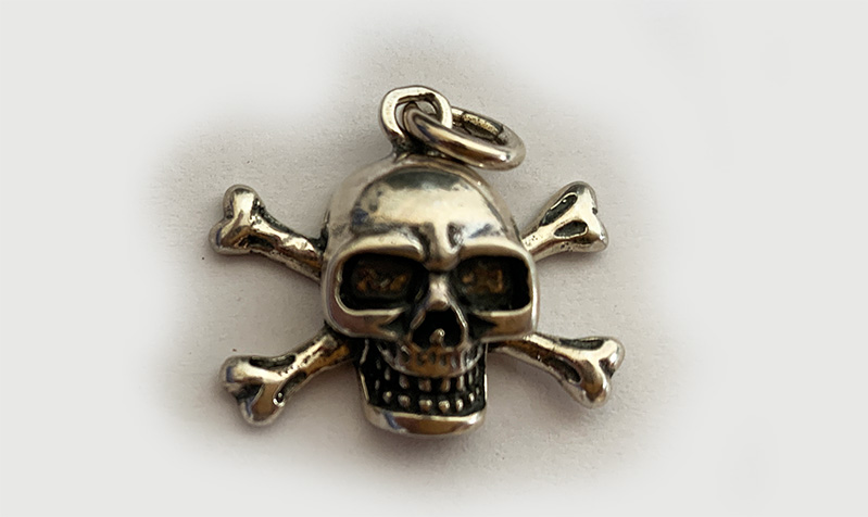 Skull and crossbones silver