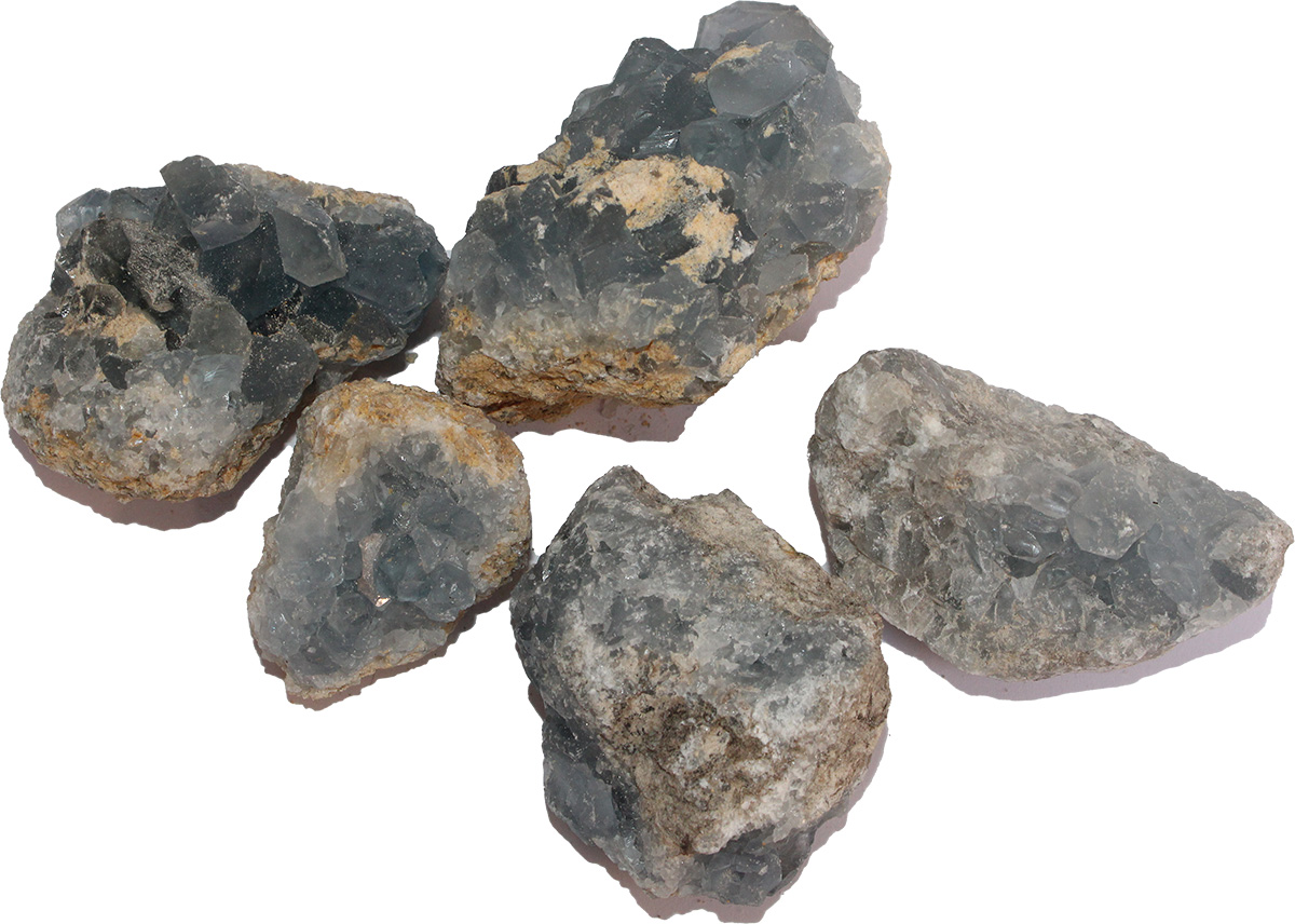 Celestite clusters 500g.bag