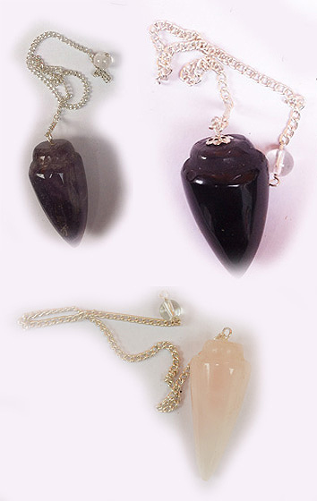 Pendulums:  amethyst,rose quartz.quartz