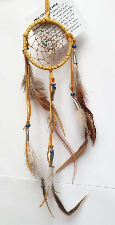 Iroquois 2.5 inch Dream Catcher, Natural Feathers