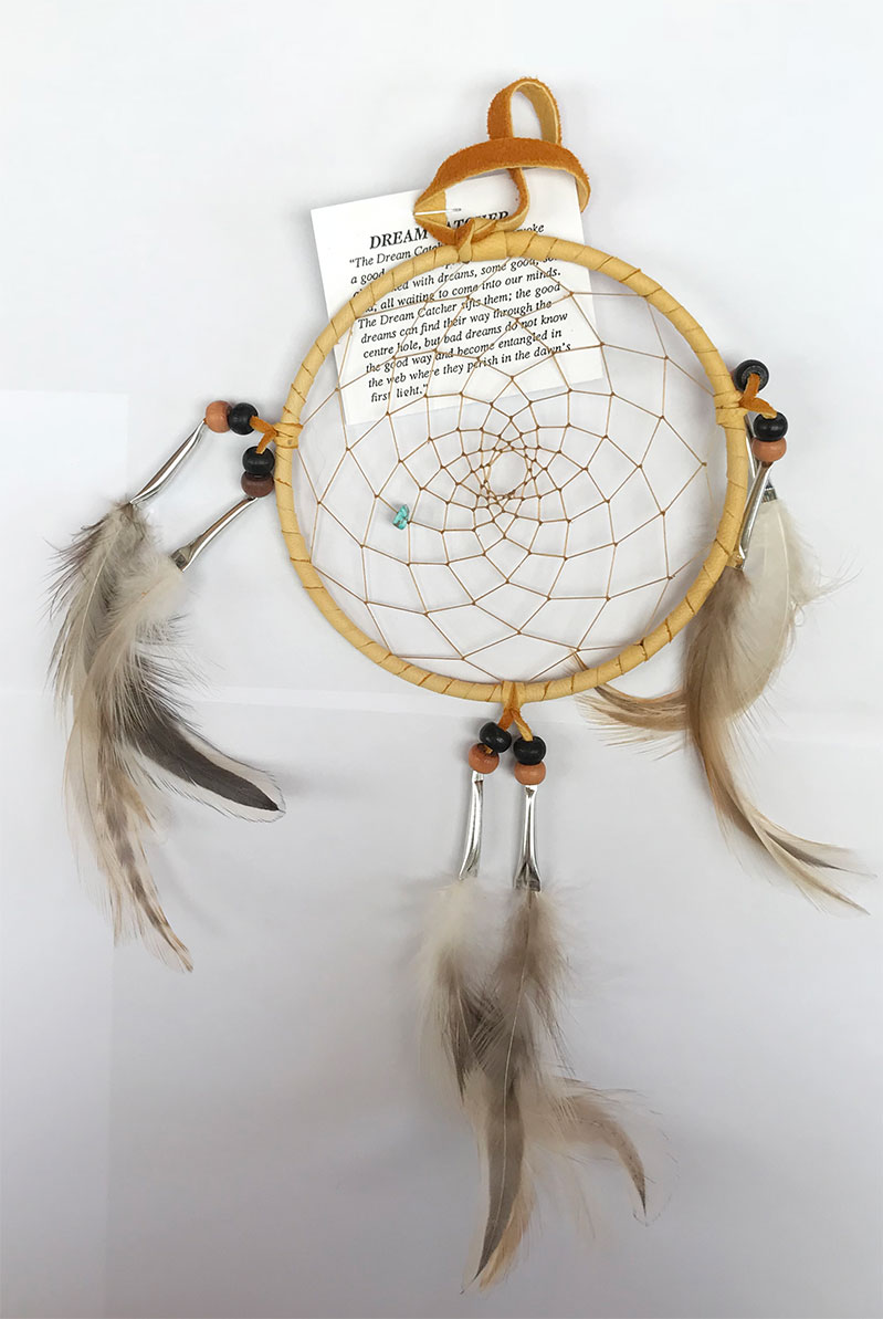 Iroquois 5 inch Dream Catcher, Natural Feathers