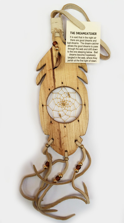 Iroquois wood feather Dream Catcher 6.75 inch