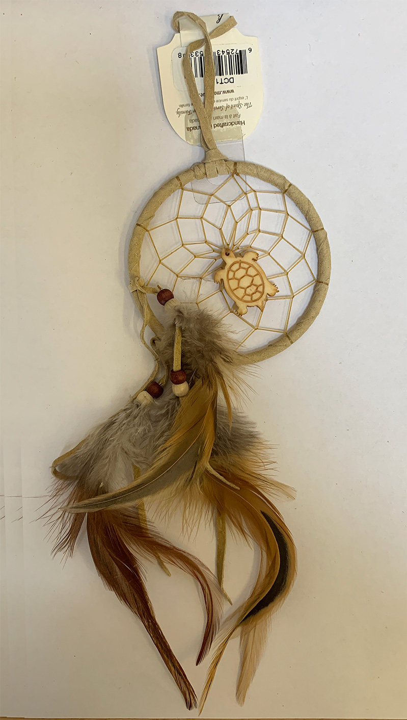 Dream catcher 3 inch with bone animal