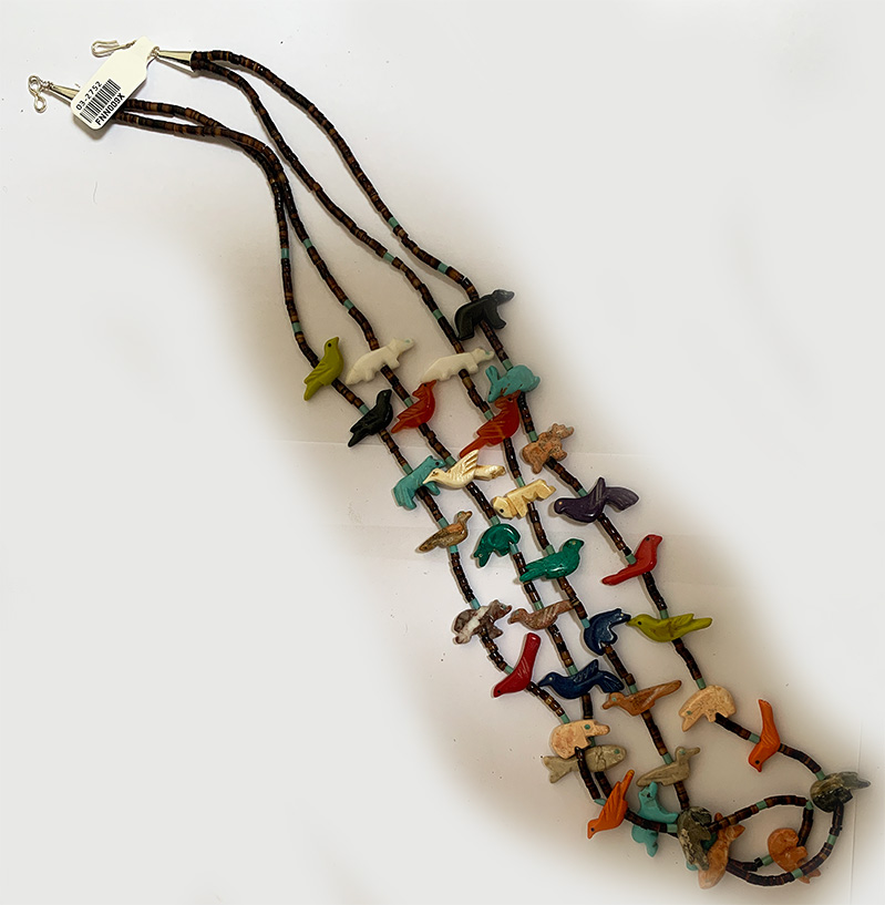 Necklace, two strands, 42 fetishes Navajo