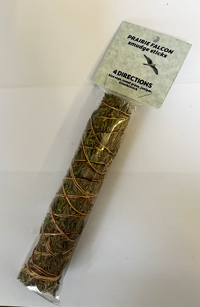 Four Directions 7 inch wand. Sweetgrass, sage, juniper, sage flower mix