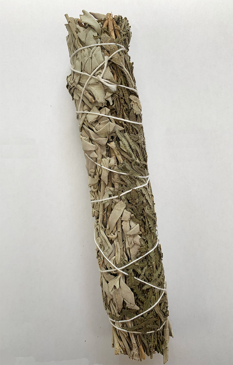 White Sage and Lavender Smudge Stick 8 inch