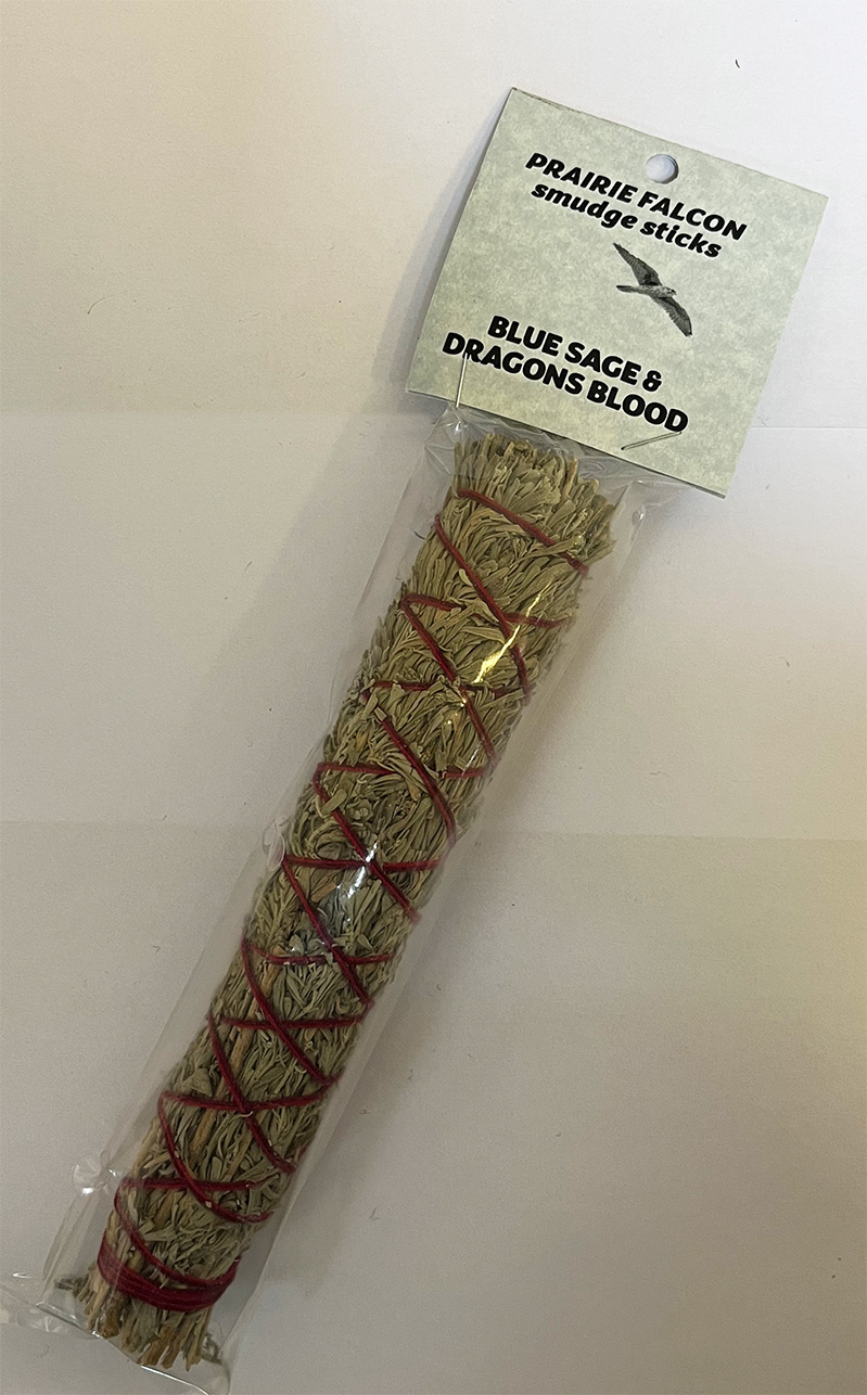 Blue Sage and Dragons Blood 7 inch Smudge Stick