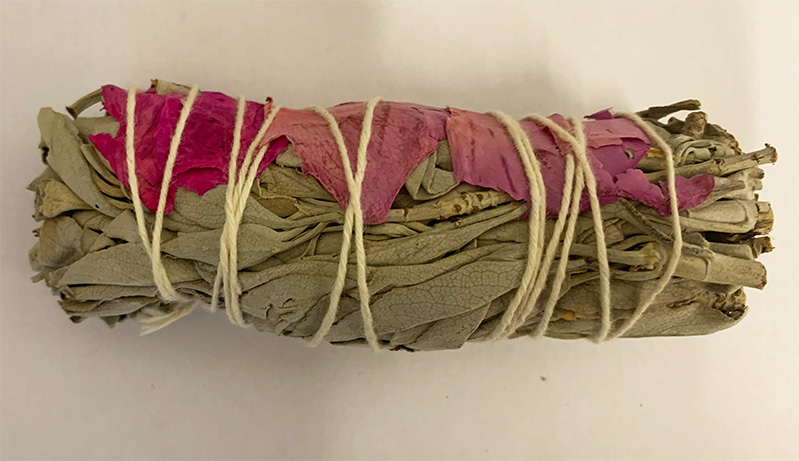 White Sage and Rose  Petals 4 inch