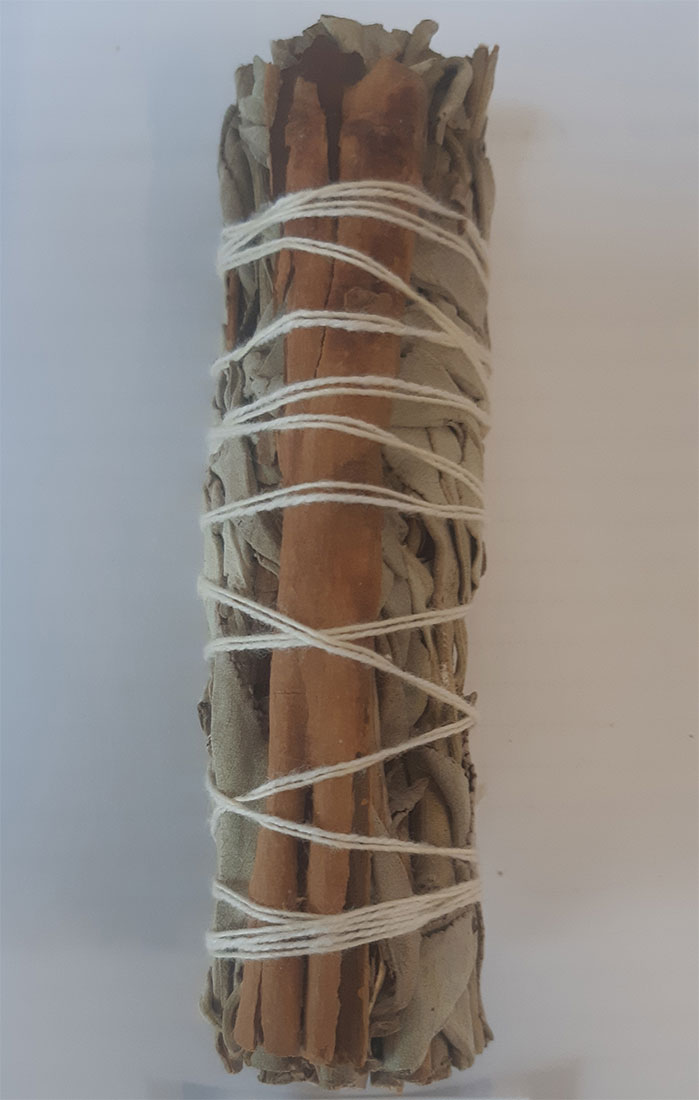 4 inch White sage and Cinnamon stick