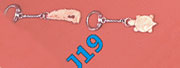 Key ring, bone. Specify: wolf, bear, turtle, arrowhead or eagle