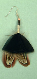 Iroquois real feather ear-rings