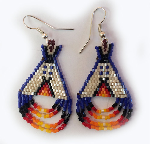 Beaded Teepee Ear-rings