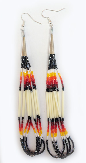 Beaded Quill Ear-rings 5 inches