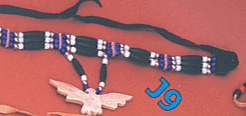 Three row choker  with animal pendant  bone or horn, specify:buffalo, bear, eagle, turtle or wolf