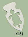 Bone turtle/arrowhead, drilled, 3x5.5cm