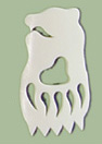 Bone  Bearhead/paw, drilled 3 x 7cm