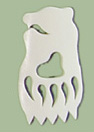 Bone Bearhead/paw, drilled 3 x 7cm