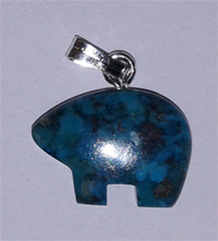 Bear, howlite with bail, blue or white