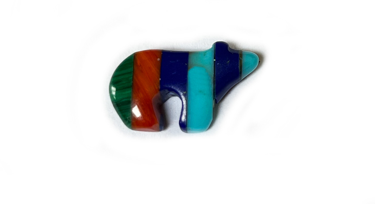 Bear inlay stripey 2cm