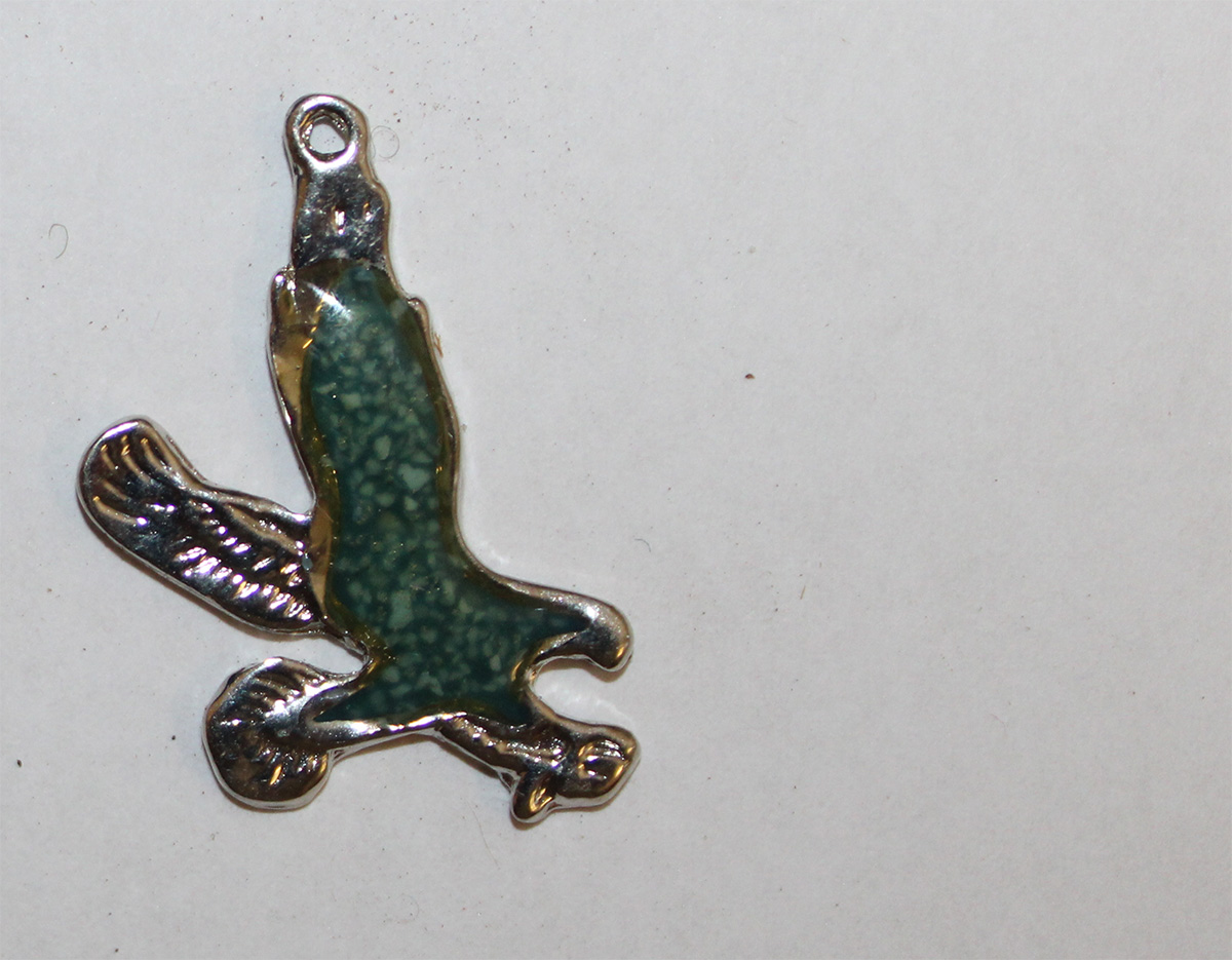 Eagle turquoise inlay, metal