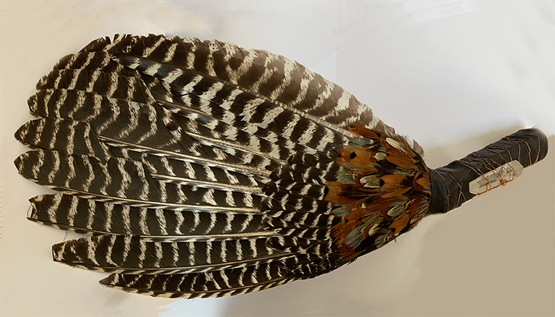 Fan,Roger Lee Sioux,  Large turkey wing with Crystal