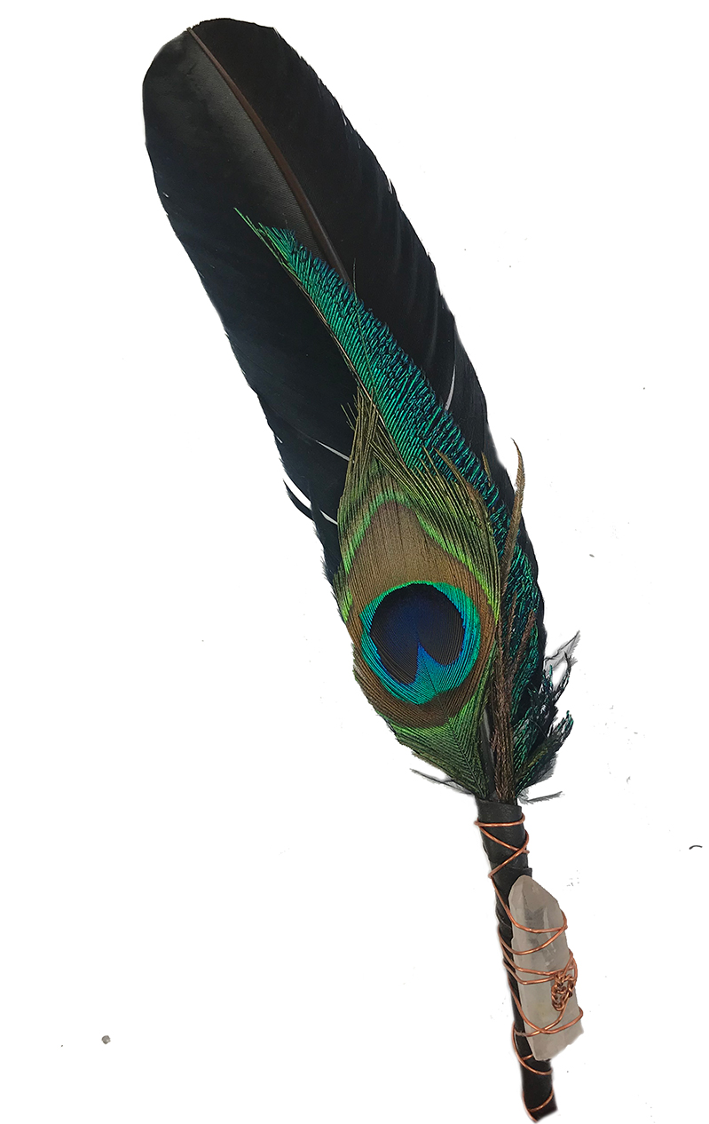 Prayer Feather.Roger Lee Sioux 12 inch Peacock feather