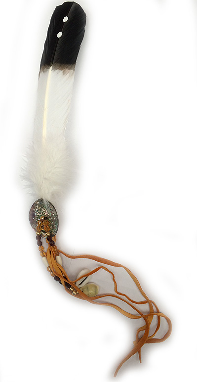 Iroquois Smudge Feather with Clam Shell