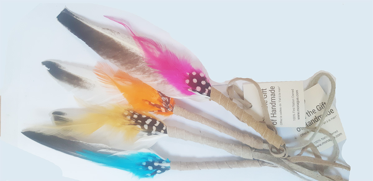 Smudging feathers, assorted colours 7 inch  Canada.