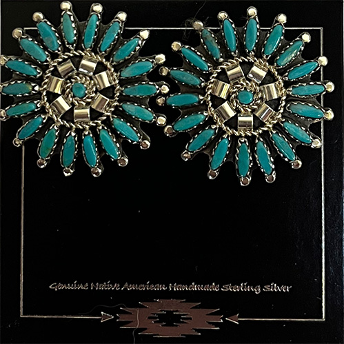 Zuni turquoise ear rings