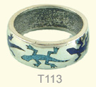 Lizards inlay ring, M