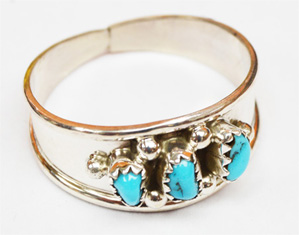 3 stone Turquoise ring, M