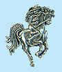 Cowgirl on horse brooch / pendant
