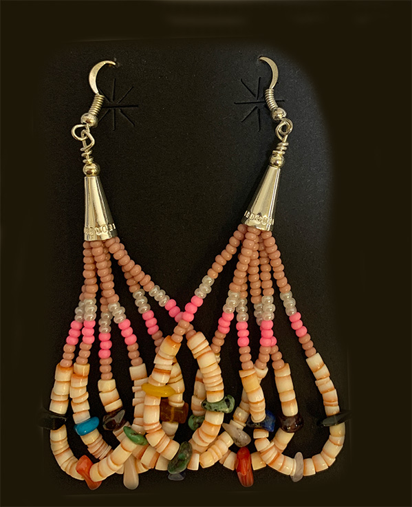 Navajo Silver-Plated Bead Ear-rings