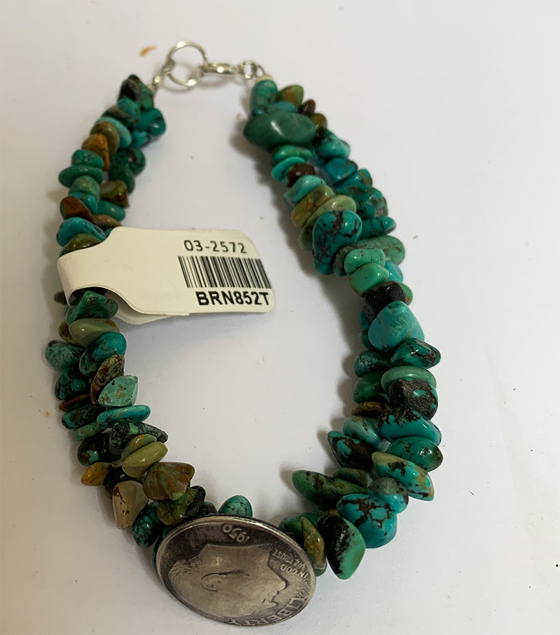 Turquoise Bracelet with coin