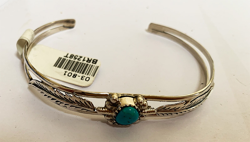 Turquoise with feathers bangle