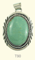 Large oval turquoise pendant