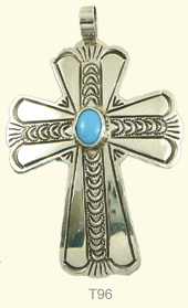 Large cross with turquoise