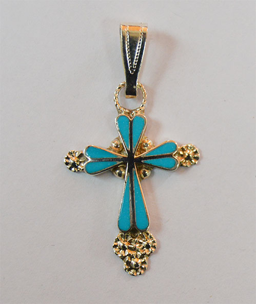 Small cross with turquoise